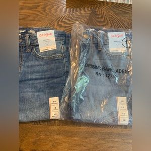 2 Pr Cat & Jack Girl's Jeans Adjustable waist Size 10 new